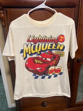 Disney Pixar Lightning McQueen Cream Graphic Tee - Short Sleeve